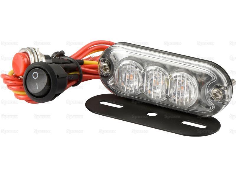 LED Slimline Hazard Light, Interference: Class 3, Function: Single Flash, Double Flash, 12-24V