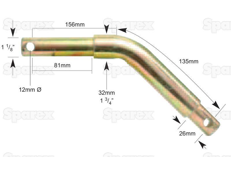 Lower link pin - Cranked 28 - 36mm Cat.2/3