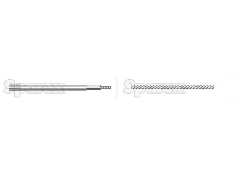 Engine Stop Cable - Length: 1395mm, Outer cable length: 1218mm. for Case IH