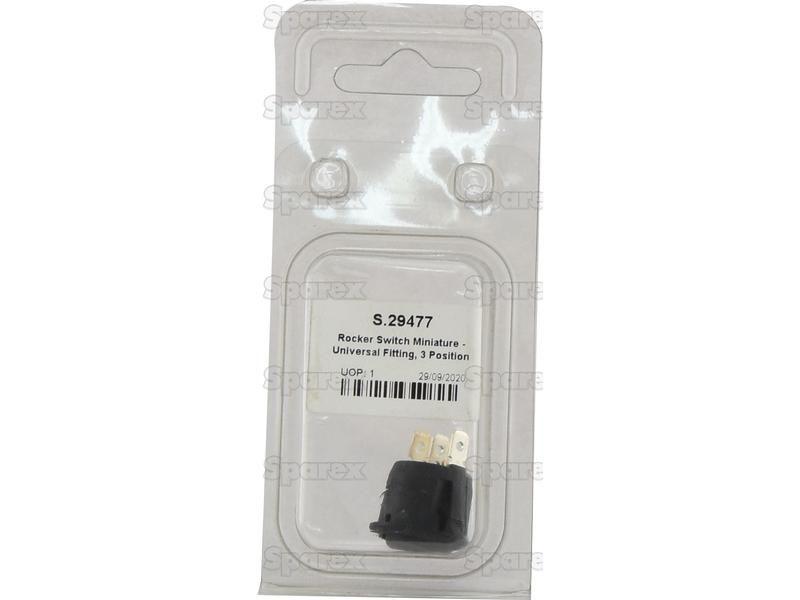 Rocker Switch Miniature - Universal Fitting, 3 Position (On/Off/On)