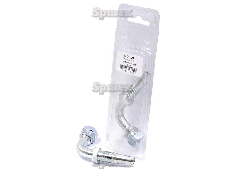 Hydraulic 2-Piece Re-usable Coupling insert 3/8'' x 3/8''BSP female 90 swept Agripak