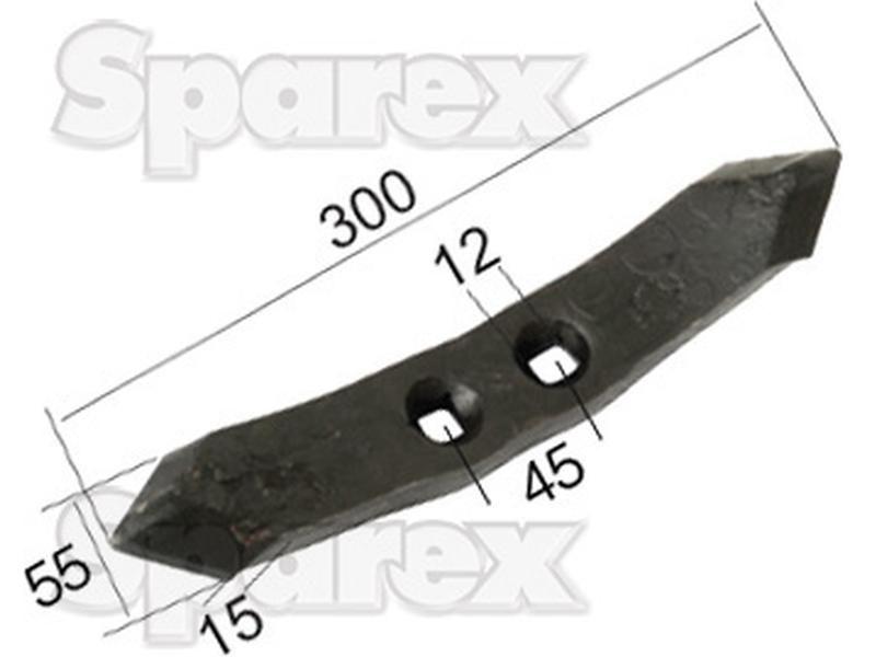 Reversible point 300x45x15mm Hole centres 45mm for Universal