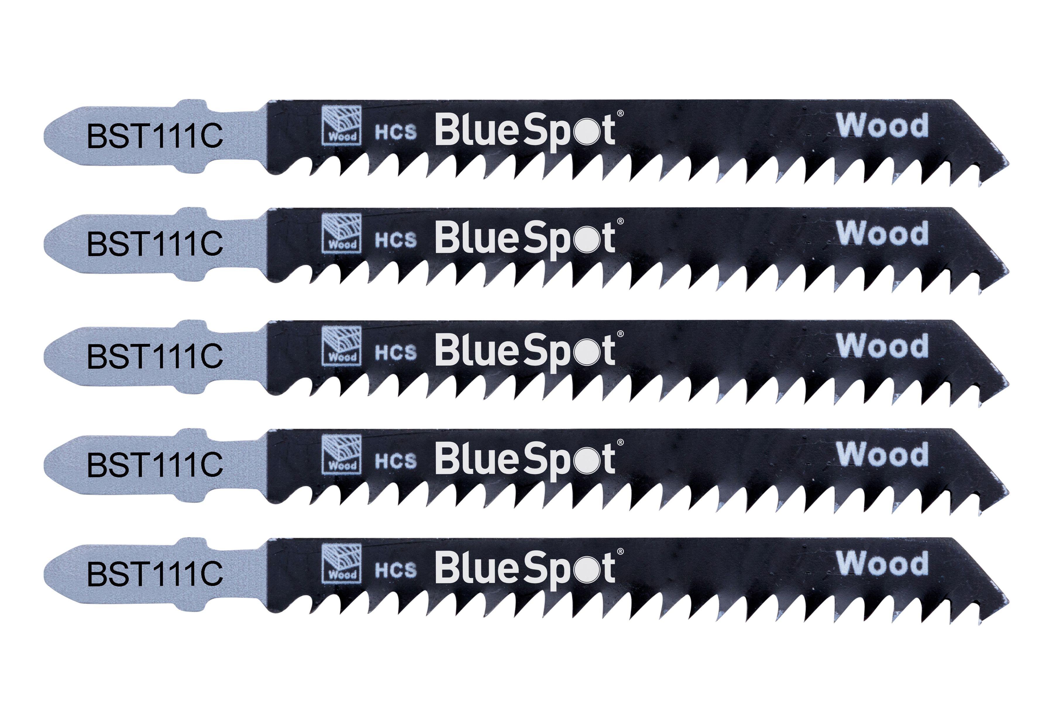Blue Spot Tools 5 PCE HCS Quick Cut Jigsaw Blades For Wood (8 TPI)