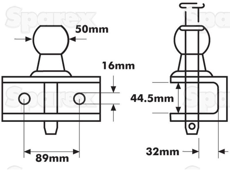 Double Duty Ball Hitch 50mm (Red)