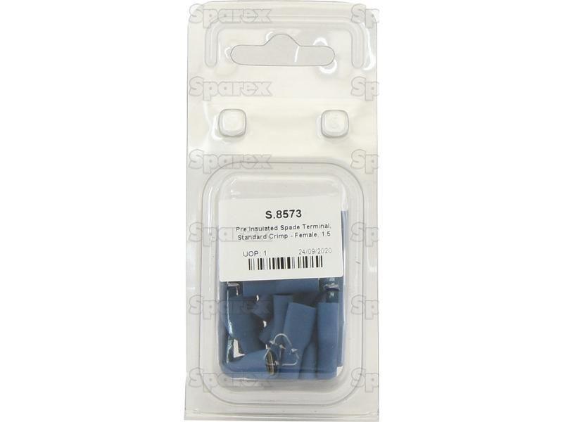 Pre Insulated Spade Terminal, Standard Crimp - Female, 6.3mm, Blue (1.5 - 2.5mm) (Agripak 25 pcs.)