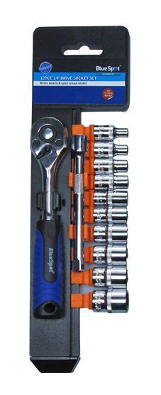 Blue Spot Tools 12 PCE 1/4" Ratchet & Socket Set