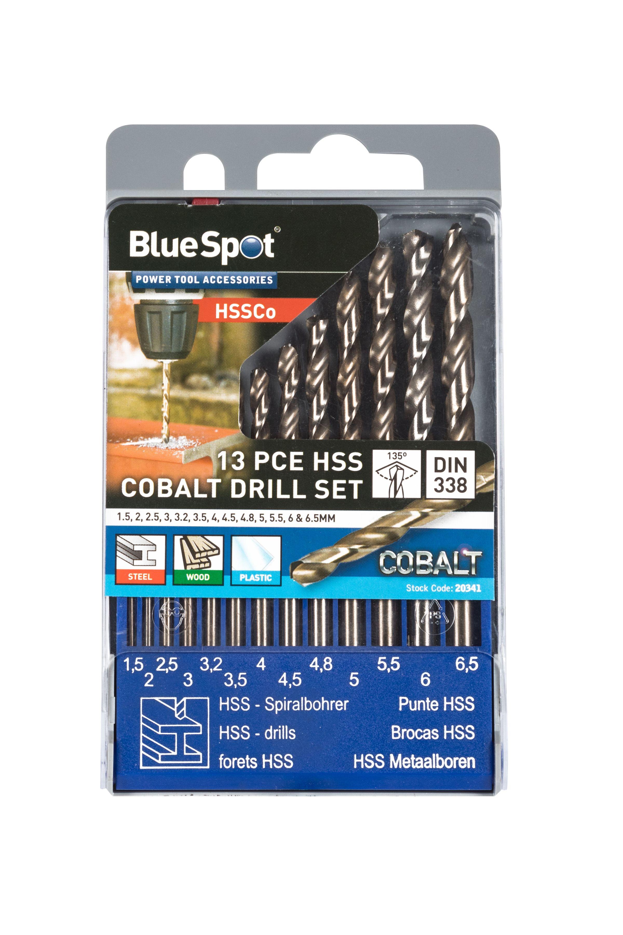 Blue Spot Tools 13 PCE Fully Ground 5% Cobalt Drills (1.5-6.5mm)