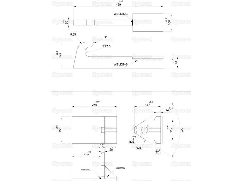 Loader Bracket (Pair), Replacement for: Merlo. for Merlo