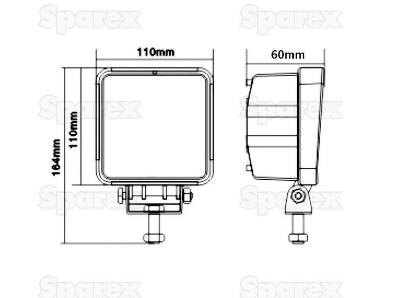 LED Work Light - aluminium case, 3600 lumen | 12/24 Volts, LEDs 16x3w