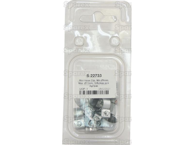 Mini Hose Clip, Min Ø9mm, Max. Ø11mm, 10 pcs. Agripak.