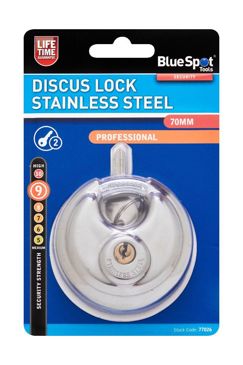 Blue Spot Tools 70mm Discus Lock Stainless Steel
