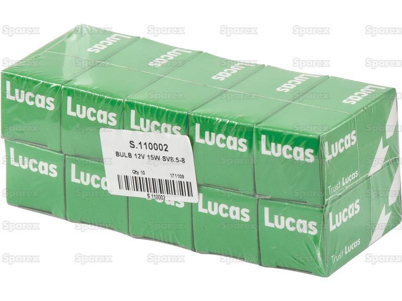 Halogen Stop/Tail Bulb, 12V, 15W, SV8.5 Base Lucas (267, LLB267)