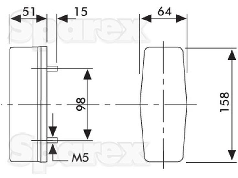 Halogen Front Combination Light (LH) Caterpillar, HELLA LTD, Kubota, Renault
