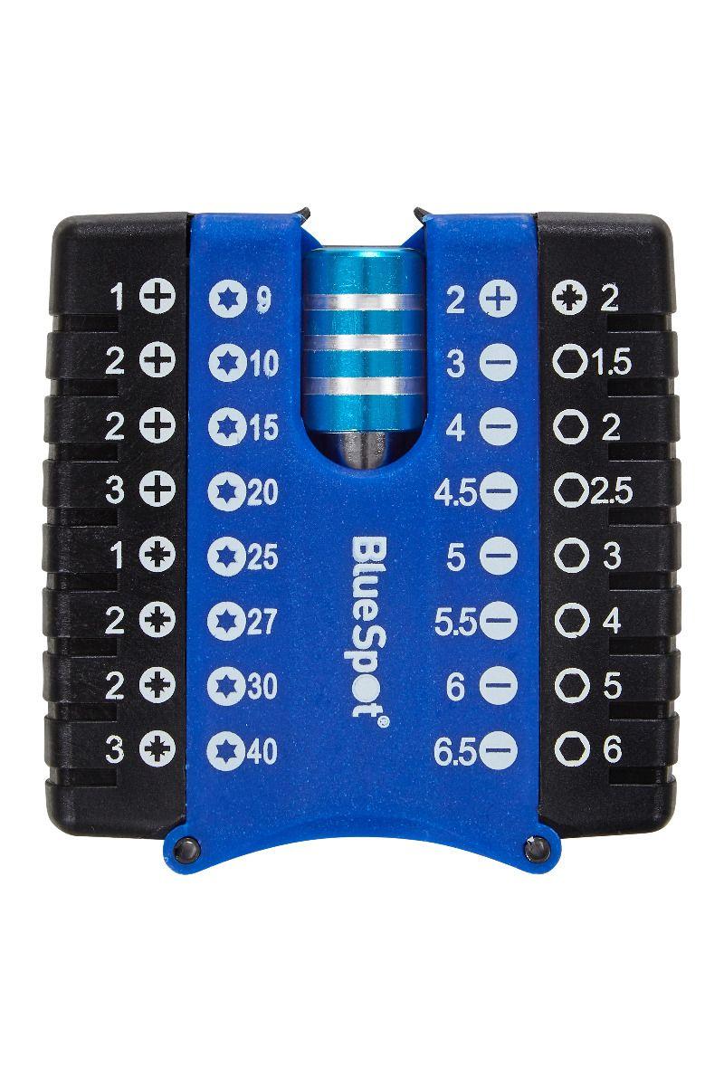 Blue Spot Tools 33 PCE Compact Chrome Vanadium Screwdriver Bit Set With Chuck