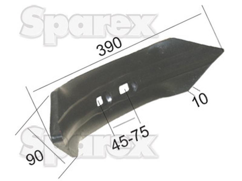 Reversible self sharpening point 390x90x10mm Hole centres 45/75mm for Universal VARIOUS