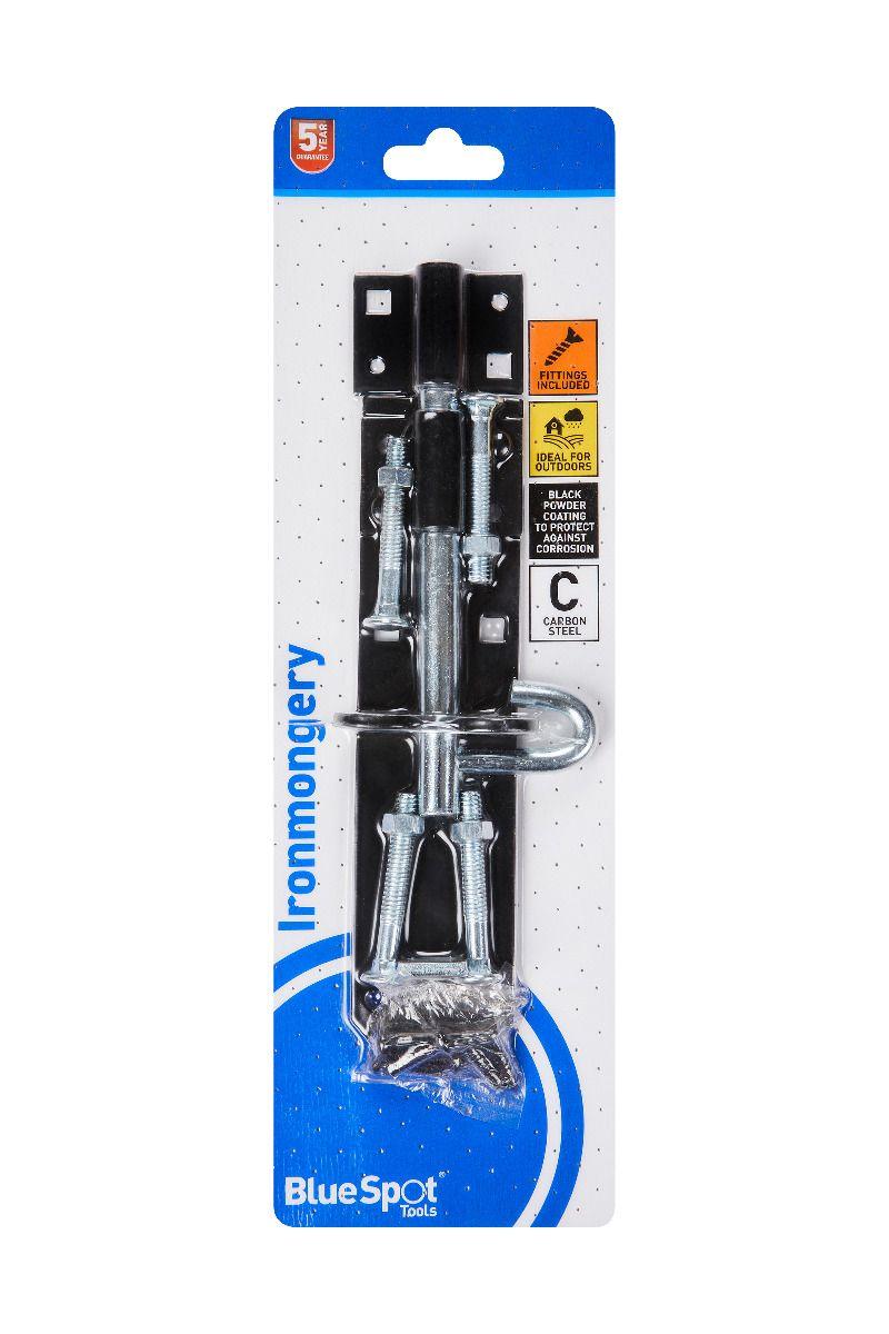 Blue Spot Tools Black Powder Coated Brenton Bolt 150mm