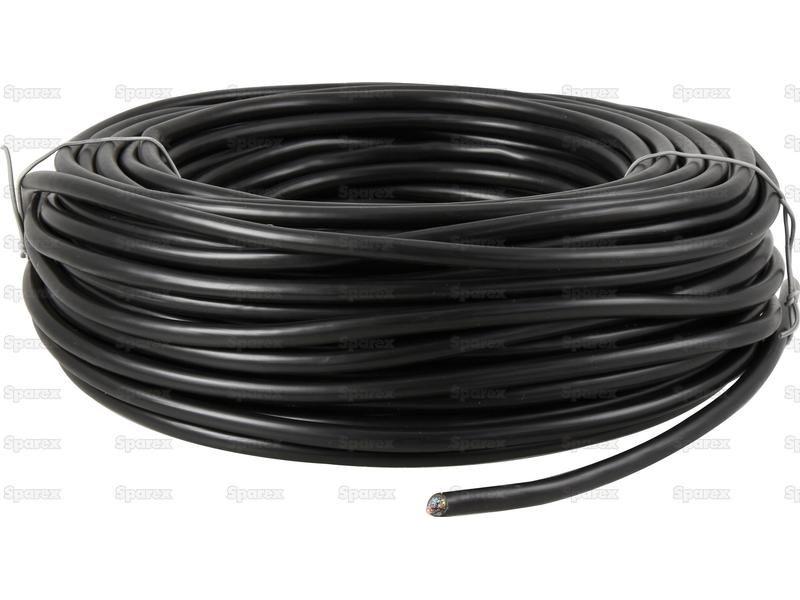 Electrical Cable - 4 Core, 1.5mm°² Cable, Black (Length: 50M), ()