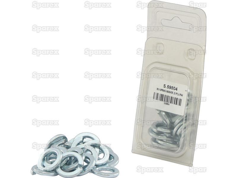 Metric Spring Washer, ID: 14mm (Din 127A) 20 pcs. Agripak