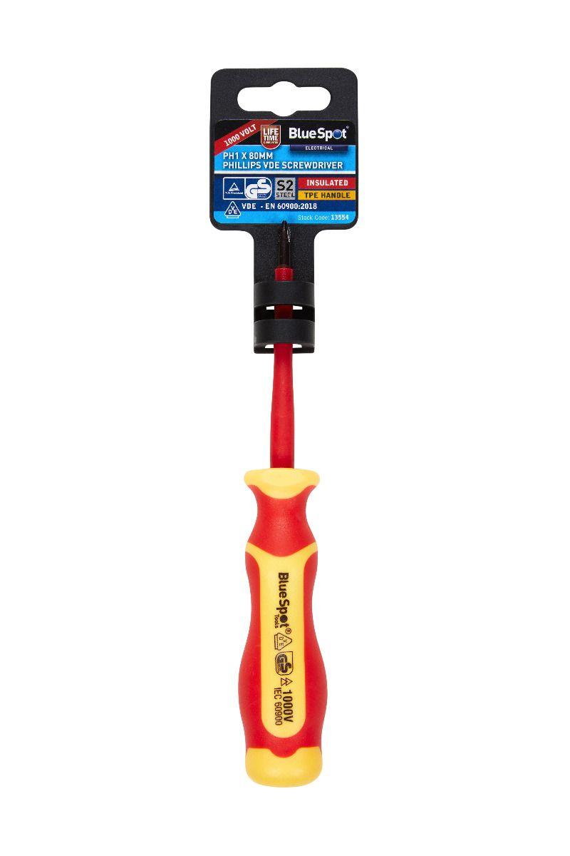 Blue Spot Tools PH1 X 80mm VDE Screwdriver