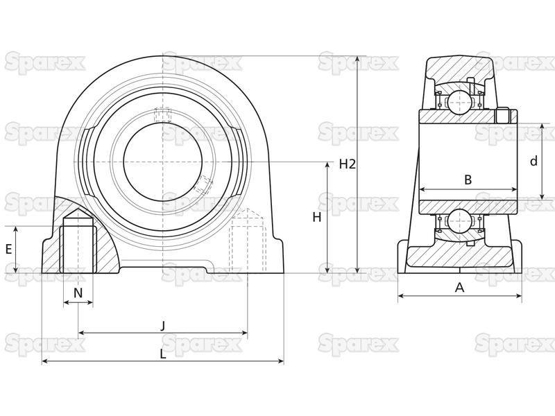 NTN SNR Two-Bolt Pillow Block Bearing (UCPA206)