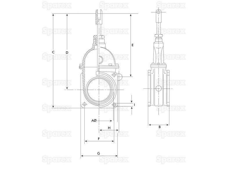 Gate valve - Double flanged 6''