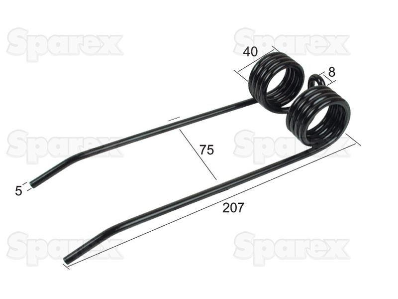 Pick-Up Haytine - -  Length:207mm, Width:75mm, Ø5mm - Replacement for Claas, Bautz for Claas