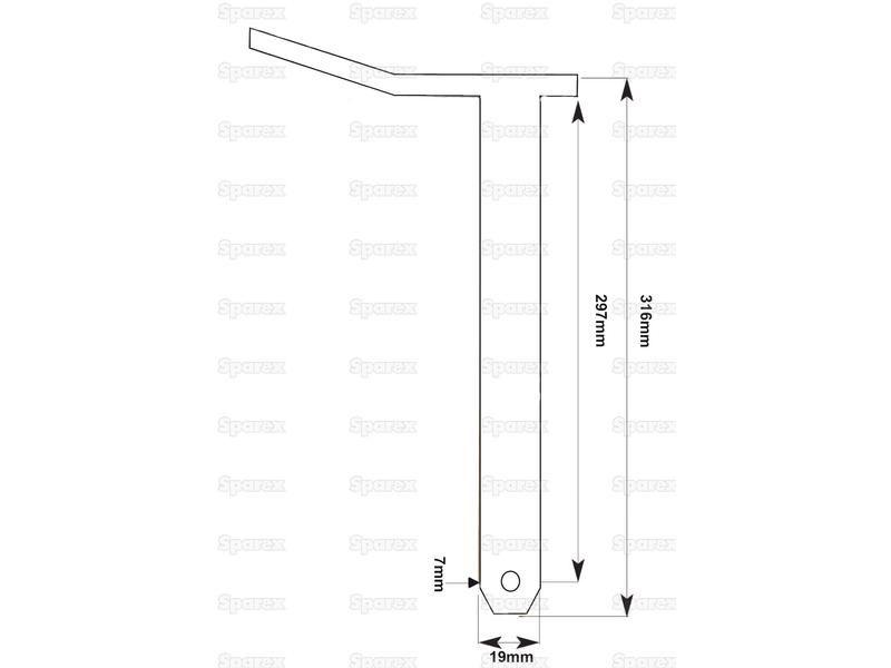 Swinging Drawbar Hinge Pin 19x297mm for Massey Ferguson 230 (200 Series)