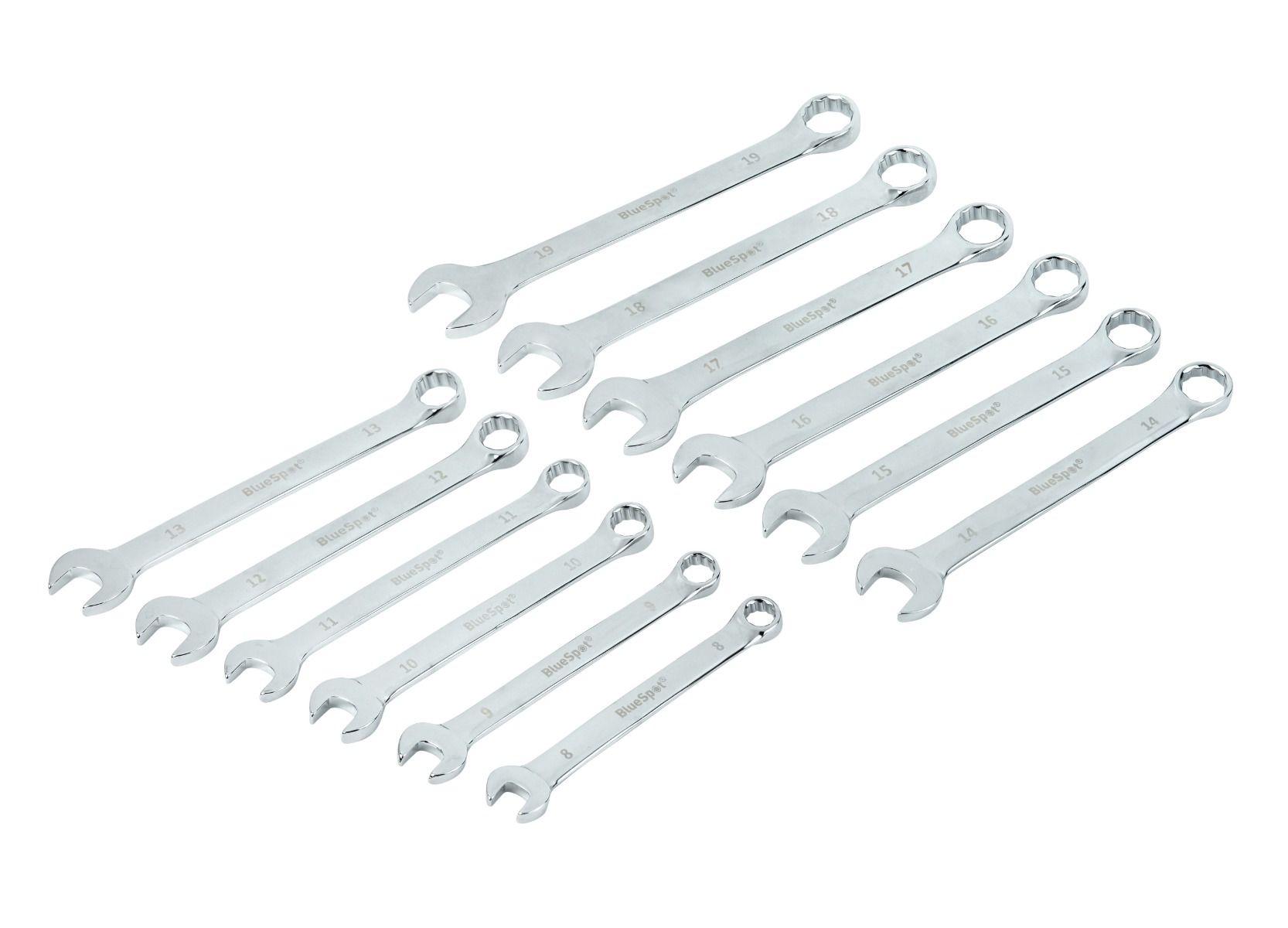 Blue Spot Tools 12 PCE Metric Combination Spanner Set (8-19mm)