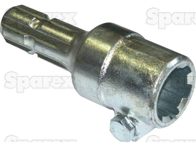 PTO Adaptor - Female spline 1 3/4'' - 6 x Male spline 1 3/8'' - 6 with Clamp Bolt.