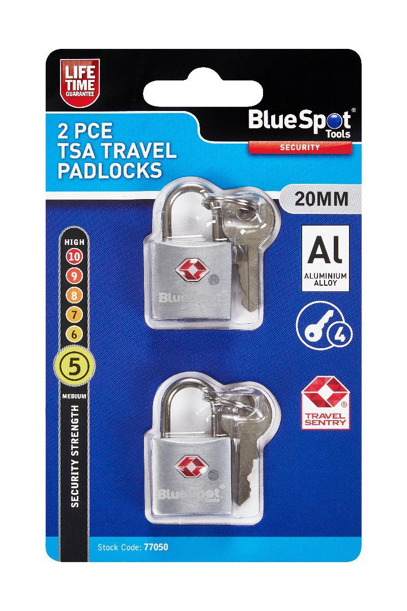 Blue Spot Tools 2 PCE 20mm TSA Travel Padlocks