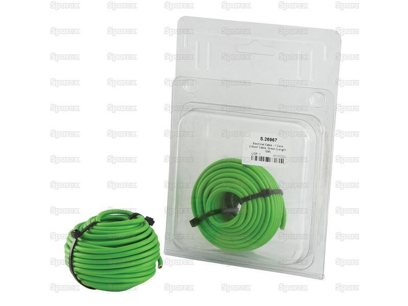 Electrical Cable - 1 Core, 2.5mm°² Cable, Green (Length: 10M), (Agripak)