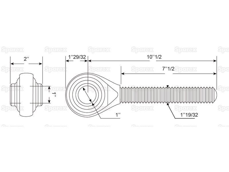 Top Link Ball End - M40x3 Metric - Cat.2