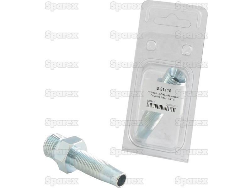 Hydraulic 2-Piece Re-usable Coupling insert 1/2'' x 1/2''BSP male Agripak