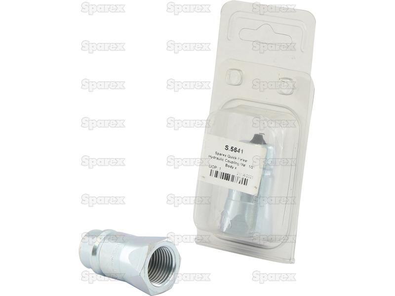 Sparex Quick Release Hydraulic Coupling Male 1/2'' Body x 1/2'' BSP Female Thread (Agripak 1pc.)