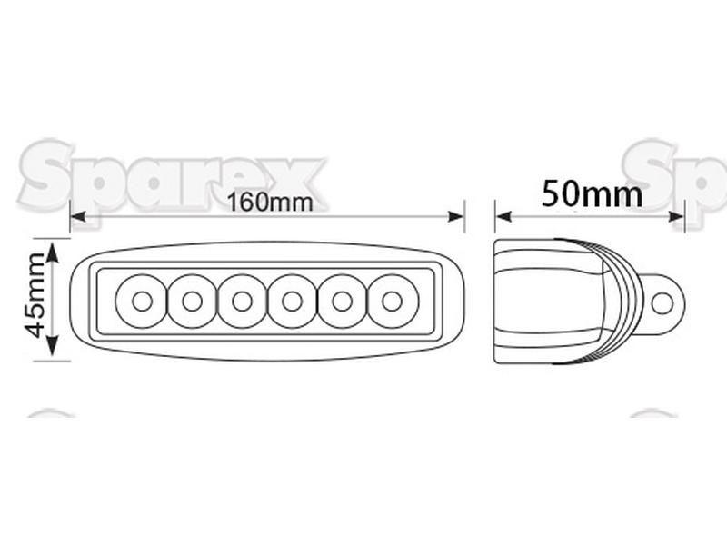 LED Flat Work Light Bar, 165mm, 2100 Lumens, 10-30V
