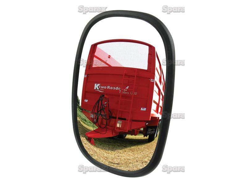 Mirror Head Convex Rectangular | Height: 250mm  Width: 170mm  Arm Ø: 12 - 15mm