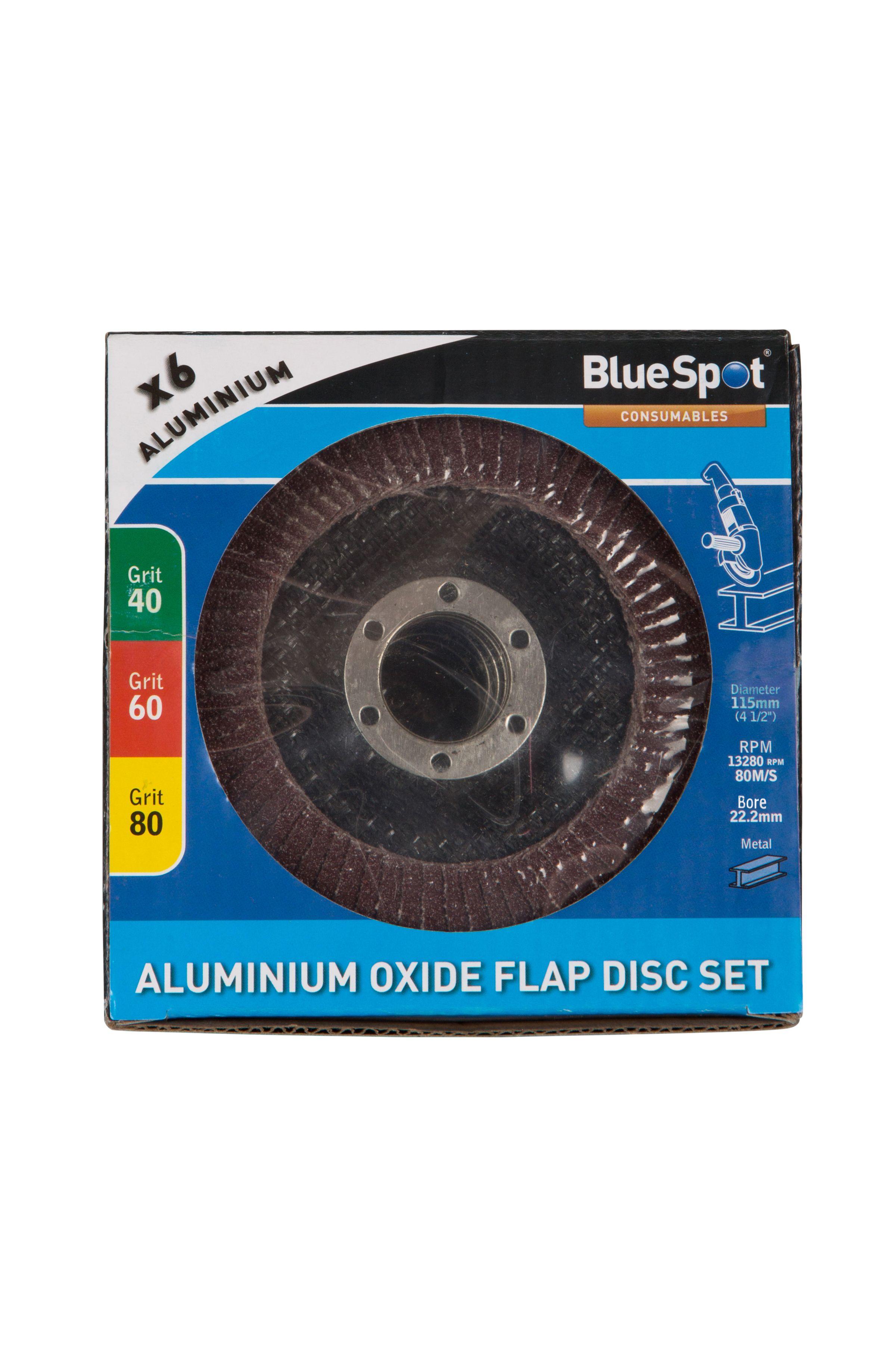 Blue Spot Tools 6 PCE 115mm (4.5") Aluminium Oxide Flap Disc Set