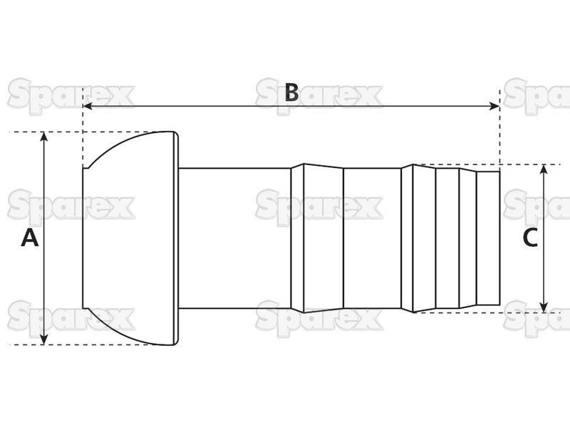 Coupling with Hose End - Male 6'' (159mm) x6'' (152mm) (Galvanised)