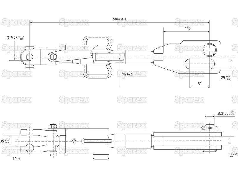 Hydraulic Levelling Box (Supplied with: Hoses), Min. Length: 545mm, Cylinder Bore: 70mm. for Fendt