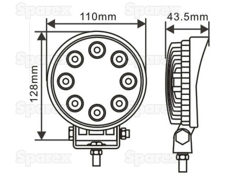 LED Work Light, Interference: Class 3, 1600 Lumens, 10-30V ()