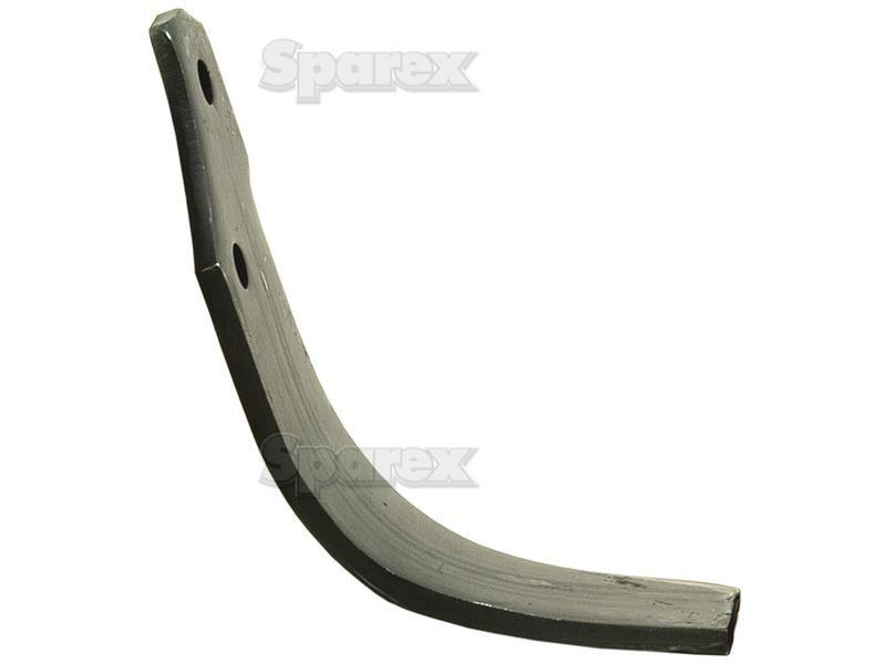 Rotavator Blade Curved LH 90x10mm Height: 257mm. Hole centres: 68mm. Hole Ø: 16.5mm. Replacement for Maschio for Maschio G