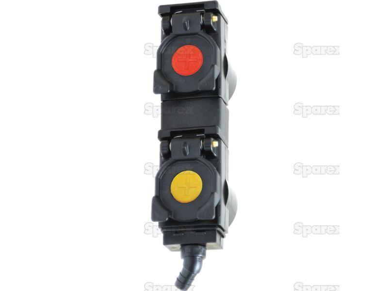 Oil Collection System Double unit 82mm spacing, with Yellow and Red Clips Faster S.p.A (TARV 2 8245 GR, TARV28245GR)
