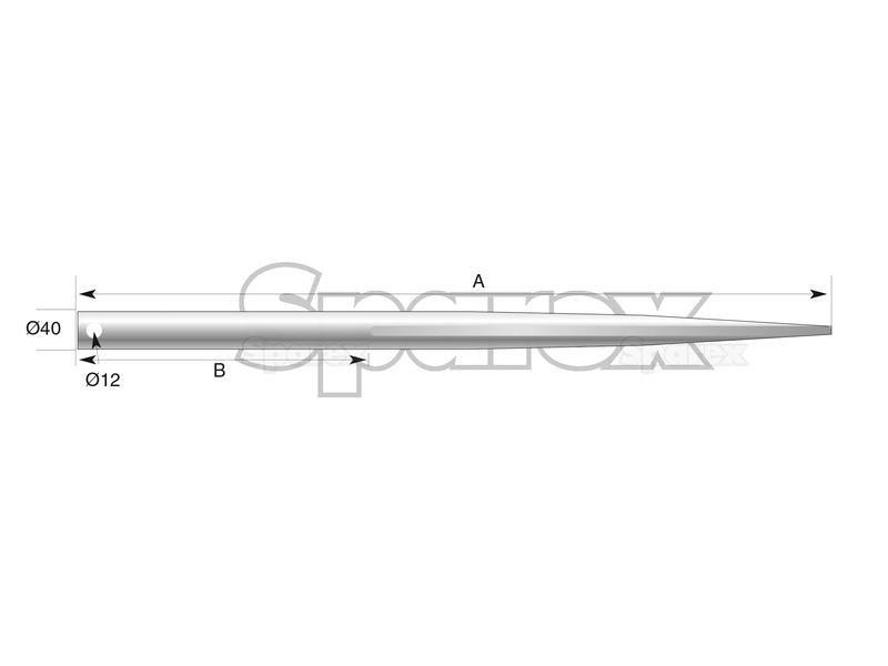 Straight Loader Tine | 1000mm for Mailleux