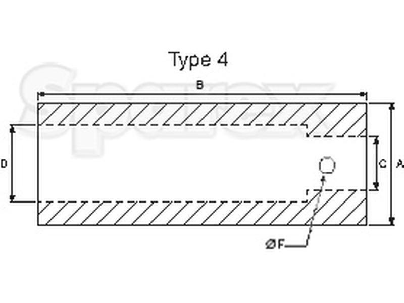 Loader Tine Bush - Ø60 x 160mm (Ø45/38)