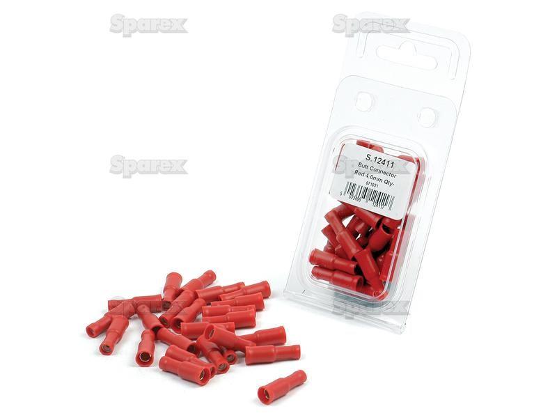 Pre Insulated Bullet Terminal, Standard Crimp - Female, 4.0mm, Red (0.5 - 1.5mm) (Agripak 25 pcs.)