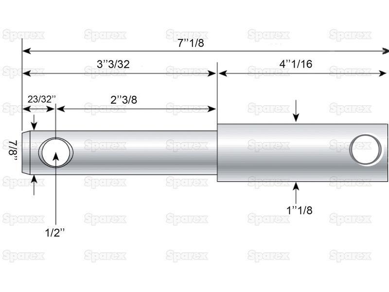 Lower Link Weld On Implement Mounting Pin 22 - 28x181mm Cat. 1/2