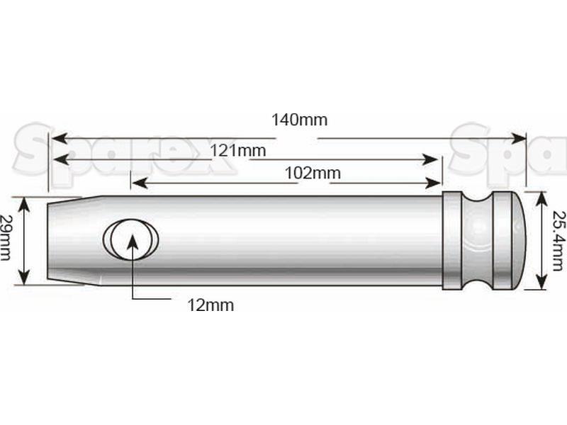 Top link pin 25x102mm Cat. 2