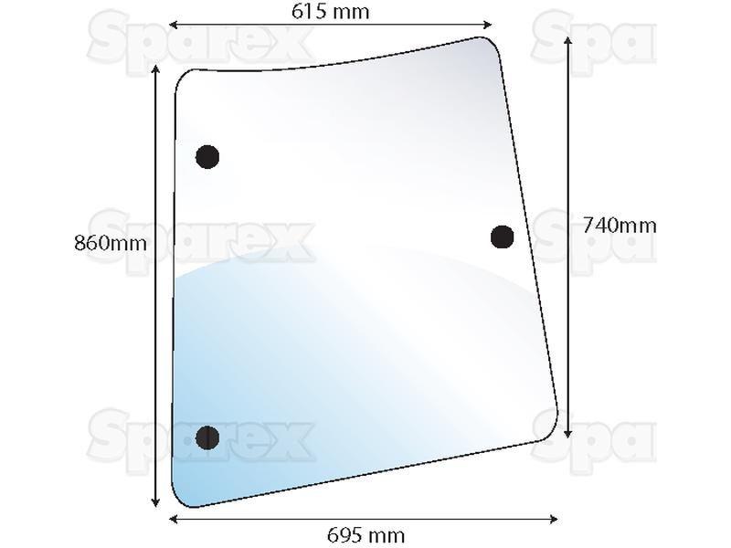 Rear Corner Glass RH for Massey Ferguson