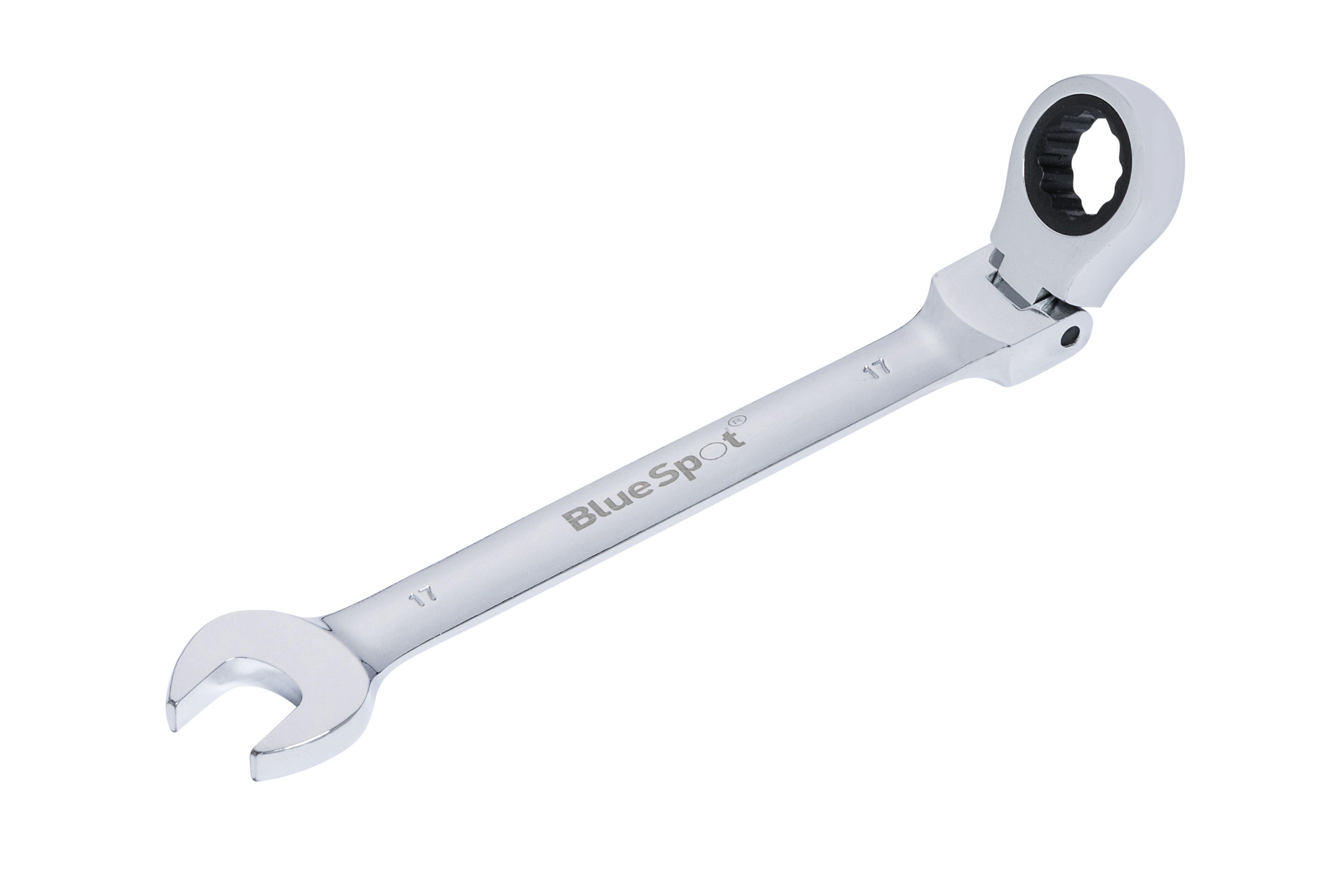 Blue Spot Tools 17mm Ratchet Spanner Flexible Head (180°)