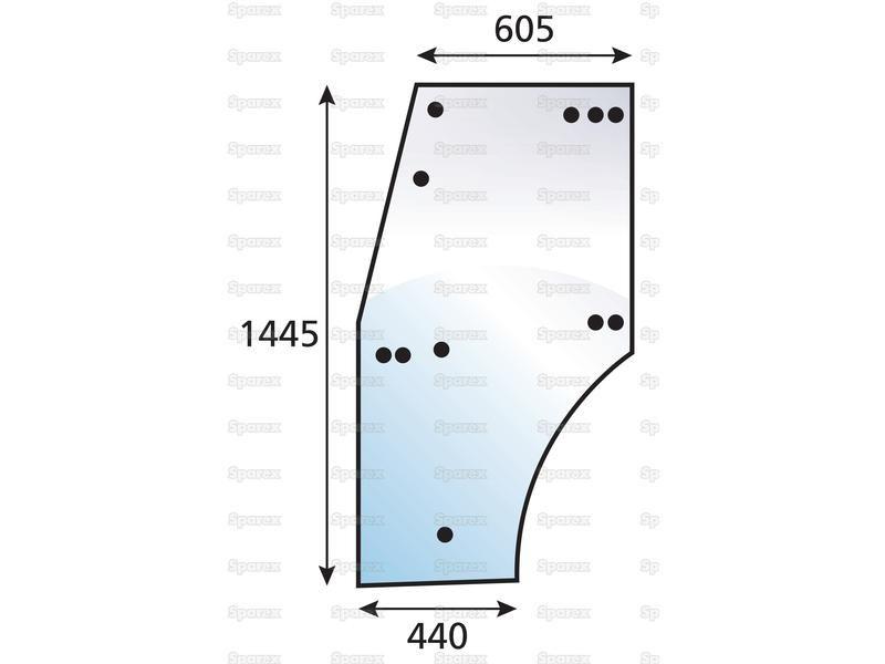 Door Glass RH for Massey Ferguson